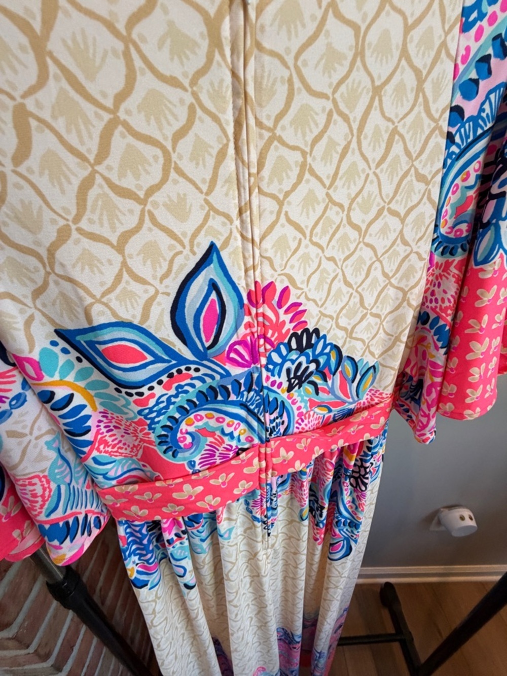 Lilly Pulitzer Minka Maxi Dress Coral Spritz Beach Bungalow Colorway- peach blue - Picture 5 of 8